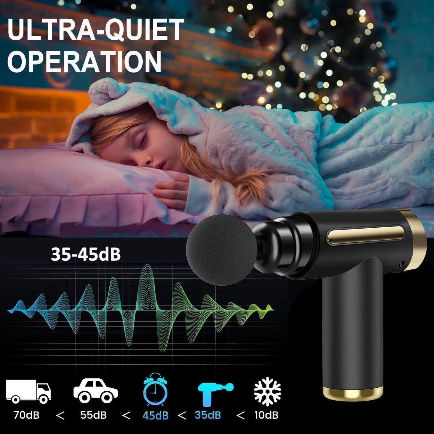 Massage Gun for Full Body Pain Relief - Portable, Rechargeable Deep Tissue Massager