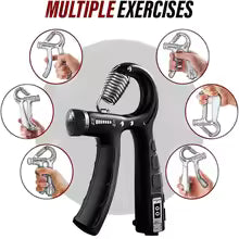 Histro Automatic Counting Hand Gripper Adjustable Resistance Automatic Counting Non-Slip Hand Grip Strength Trainer Fingers Wrist Forearm Exerciser Workout Gear Home Gym Exercise Equipment Hand Gripper 5-60KG Automatic Non-Slip hand strengthen