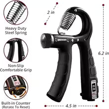 Histro Automatic Counting Hand Gripper Adjustable Resistance Automatic Counting Non-Slip Hand Grip Strength Trainer Fingers Wrist Forearm Exerciser Workout Gear Home Gym Exercise Equipment Hand Gripper 5-60KG Automatic Non-Slip hand strengthen
